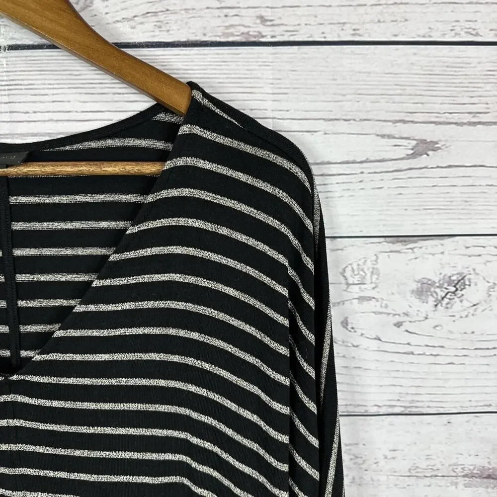 J Jill Shirt Womens XL Black Gray Wearever Stretch Slinky Tunic Casual‎
